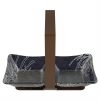 Navy Blue Nuts Snacks Bowl With Loop Handle Designed by Anna Vasily - 3/4 View