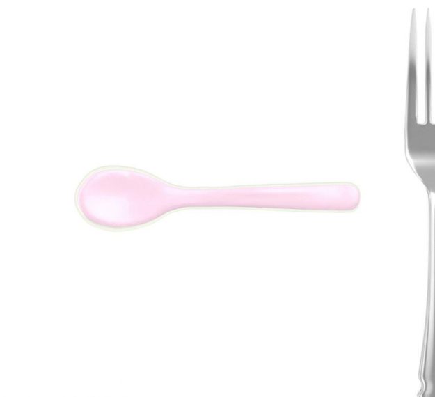 Glass Pink Teaspoons Set of 6 Designed by Anna Vasily - Measure View