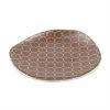 Brown Dessert Plates with a Retro Pattern Designed by Anna Vasily - 3/4 View