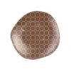 Brown Dessert Plates with a Retro Pattern Designed by Anna Vasily - Measure View