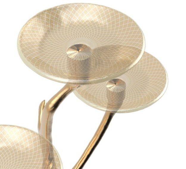 Gold Cupcake Stand With Removable Glass Plates by Anna Vasily - Detail View