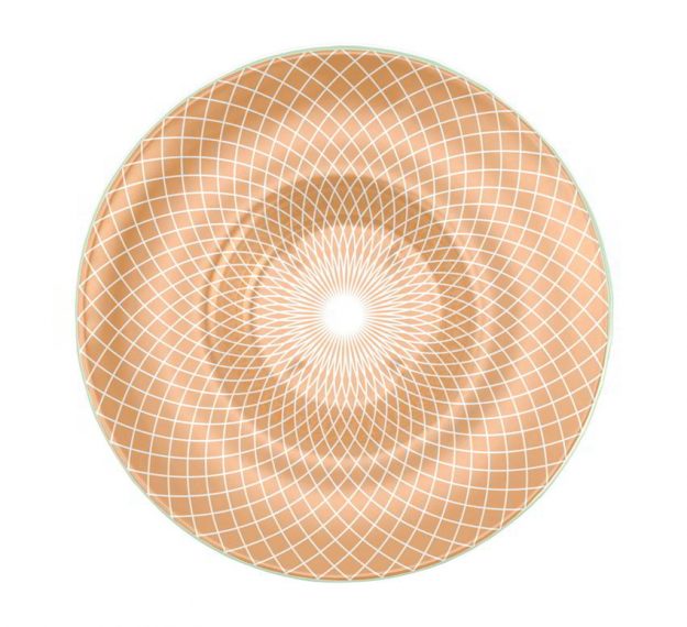 Modern Matte Gold Soup Plate with a Wide Rim by Anna Vasily - Top View