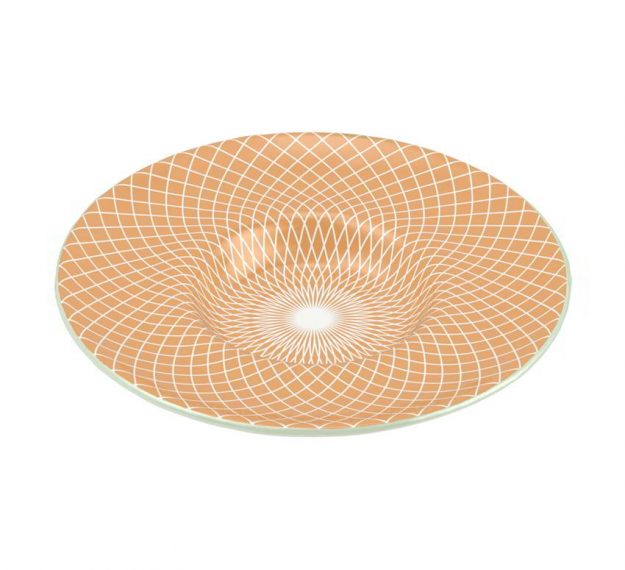 Modern Matte Gold Soup Plate with a Wide Rim by Anna Vasily - 3/4 View