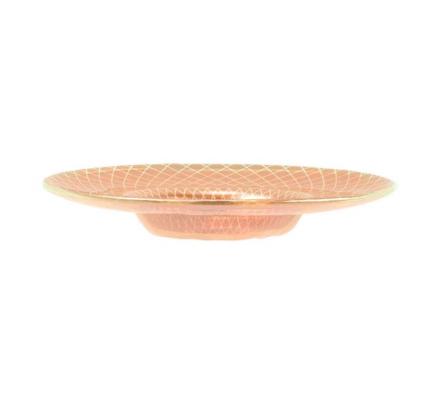 Modern Matte Gold Soup Plate with a Wide Rim by Anna Vasily - Side View