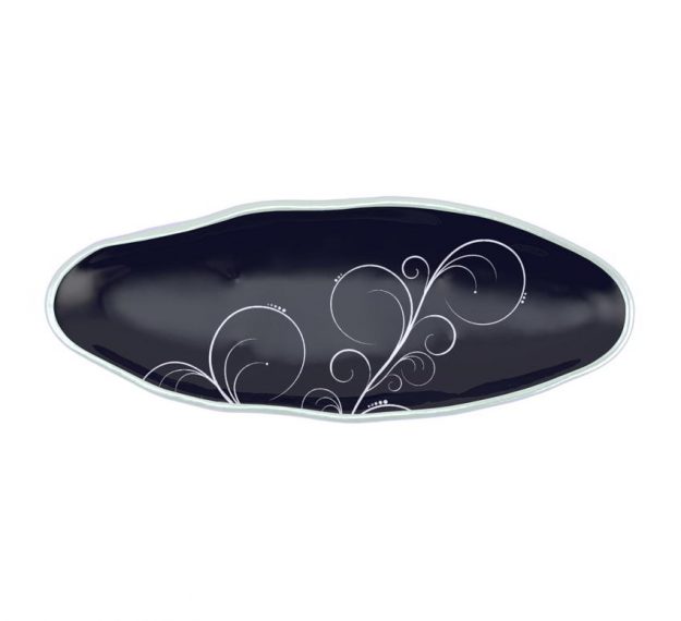Navy Blue Salad Plate With Organic Rim Designed by Anna Vasily - Top View