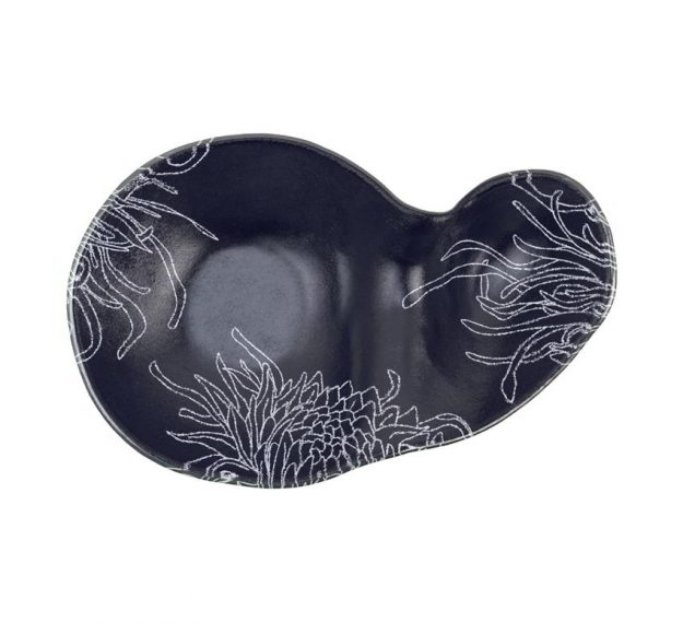 Navy Blue Twin Chip And Dip Bowls Designed by Anna Vasily - Top View