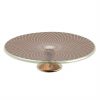 Luxurious Small Cake Stand with Brass Pedestal Designed by Anna Vasily - 3/4 View