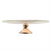 Luxurious Small Cake Stand with Brass Pedestal Designed by Anna Vasily - Side View