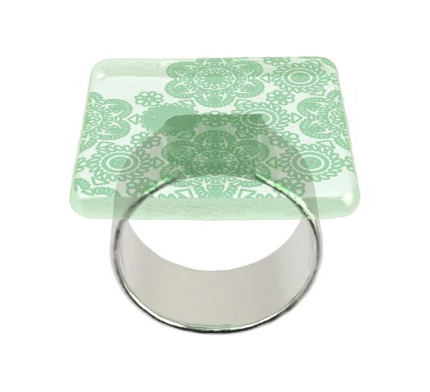 Green Napkin Ring Holders -Enhance your Dinner Table with Anna Vasily - 3/4 View