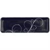 Modern Navy Blue Floral Petit Fours Plate Designed by Anna Vasily - Top View