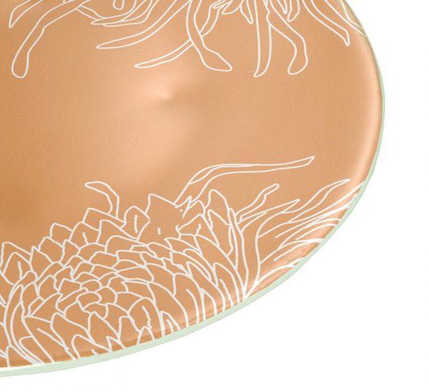 Floral Gold Dinner Plates with a Matte Finish Designed by Anna Vasily - Detail View