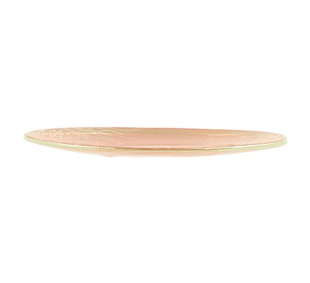 Floral Gold Dinner Plates with a Matte Finish Designed by Anna Vasily - Side View