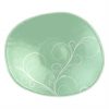 Mint Green Small Side Plates with Floral Pattern by Anna Vasily - Top View