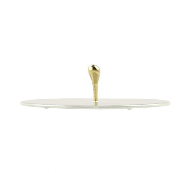 Stylish Glass Serving Platter with Handle Designed by Anna Vasily - Side View