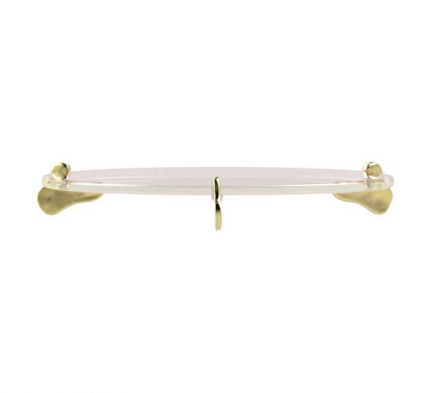Pink Cake Tray With Brass Supports Designed by Anna Vasily - Side View
