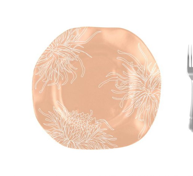 Organic Shaped Floral Charger Plates Designed by Anna Vasily - Measure View