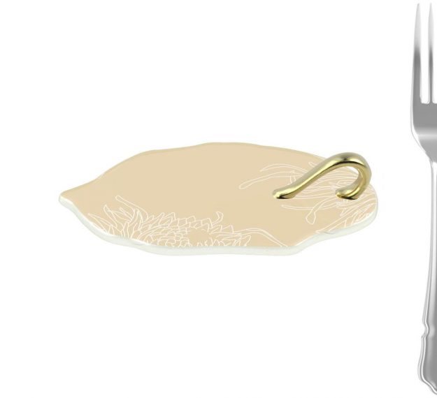 Elegant Small Canape Dish With Handle Designed by Anna Vasily - Measure View
