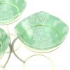 Green Fruit Bowl Stand With 3 Glass Bowls Designed by Anna Vasily - Detail View