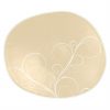 Oval Bread And Butter Plate Patterned in Beige-Cream, by Anna Vasily - Top View