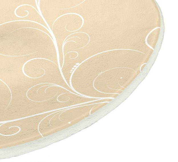 Oval Bread And Butter Plate Patterned in Beige-Cream, by Anna Vasily - Detail View