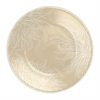 Round Small Side Plates in Beige with Floral Pattern by Anna Vasily - Top View