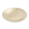 Round Small Side Plates in Beige with Floral Pattern by Anna Vasily - 3/4 View