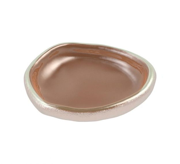 Organic Mini Canape Dish in Metallic Brown Designed by Anna Vasily - 3/4 View