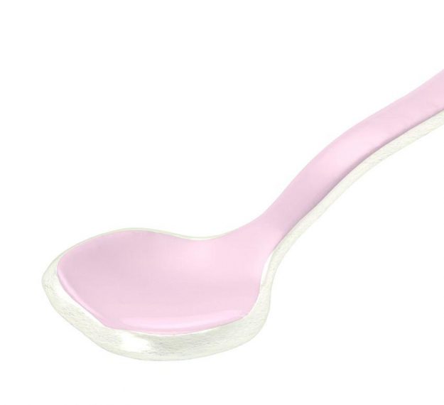 Pink Dessert Spoon Set of 6 Designed by Anna Vasily - Detail View