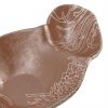 Organic Shaped Brown Chip And Dip Bowl Designed by Anna Vasily - Detail View