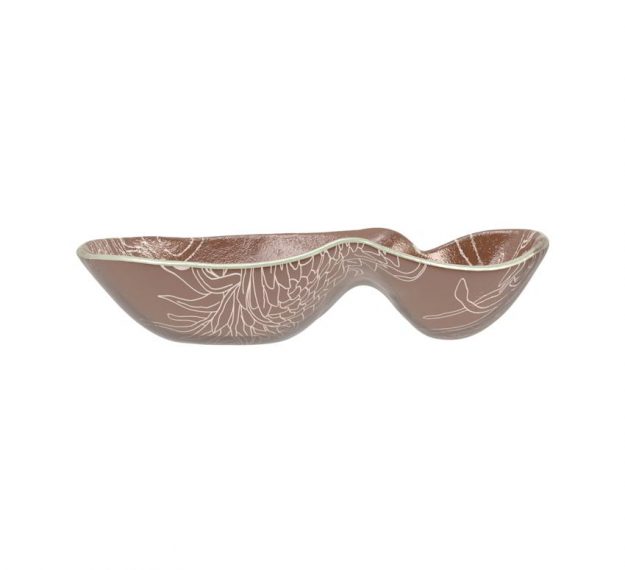Organic Shaped Brown Chip And Dip Bowl Designed by Anna Vasily - Side View
