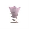 Soft Shell Pink Ice Cream Bowls Supported on a Spiral Metal Base - Measure View