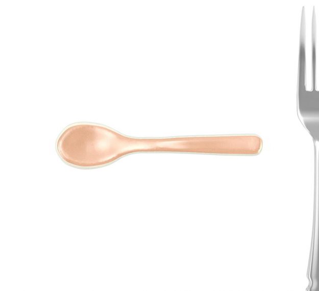 Cameo Rose Gold Spoons Set Designed by Anna Vasily - Measure View