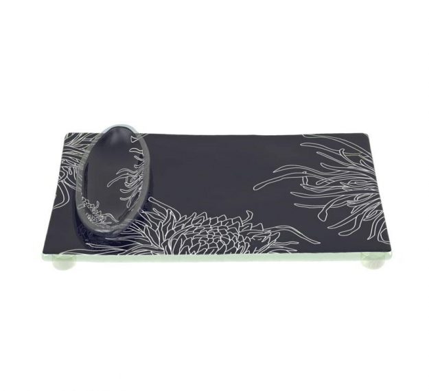 Blue Rectangular Sushi Plate Designed by Anna Vasily - 3/4 View