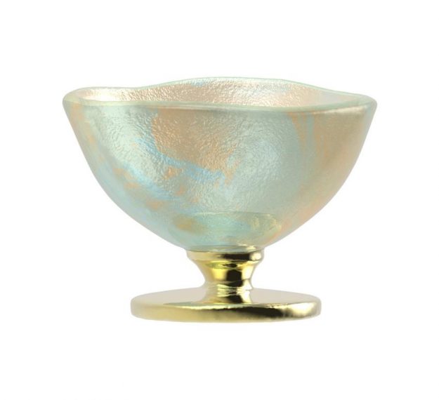 Pastel Blue Ice Cream Glass Cup Designed by Anna Vasily - Side View