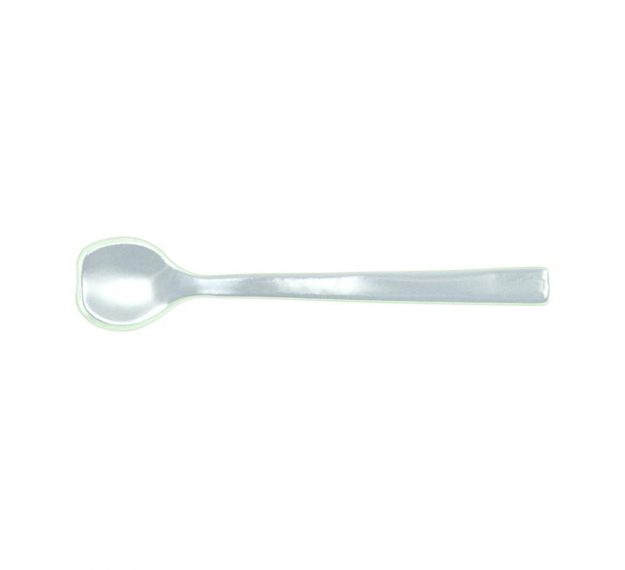 Long Dessert Spoon Tinged in Light Dawn Blue by Anna Vasily - Top View