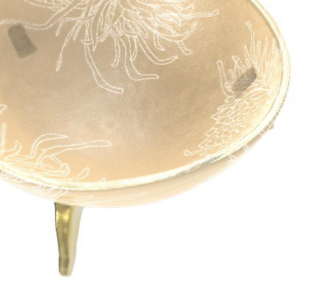 Decorative Glass Bowl in Cream A Statement Bowl by AnnaVasily - Detail View