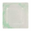 Square Charger Plates in White and Green Designed by Anna Vasily - Top View