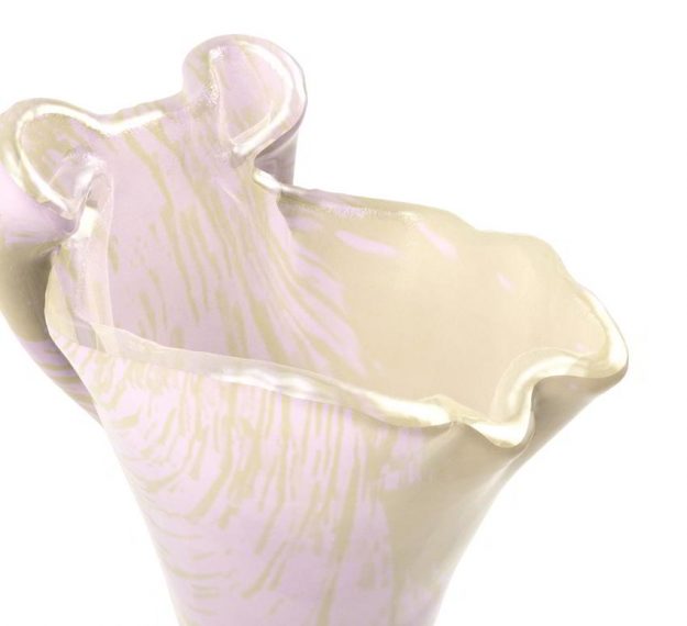 Pink Vase With Cream Highlights Coloured Glass Vases by AnnaVasily - Detail View