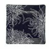 Navy Blue Square Side Plates, Floral Tones by Anna Vasily - Top View