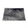 Navy Blue Square Side Plates, Floral Tones by Anna Vasily - 3/4 View