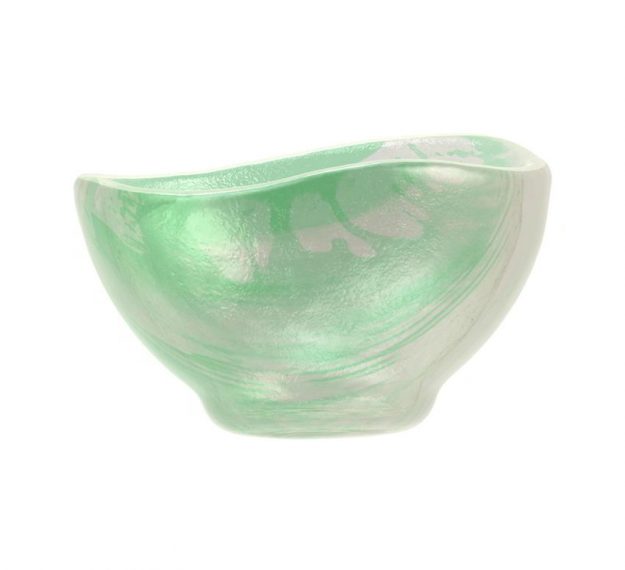 Small Green Noodle Bowl Full of Beautiful Imperfections by AnnaVasily - Side View