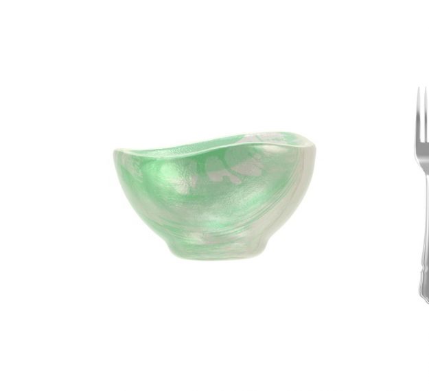 Small Green Noodle Bowl Full of Beautiful Imperfections by AnnaVasily - Measure View