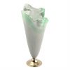 Glass Flower Vase Design in Pearly White and Green by AnnaVasily - 3/4 View
