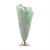 Glass Flower Vase Design in Pearly White and Green by AnnaVasily - Side View