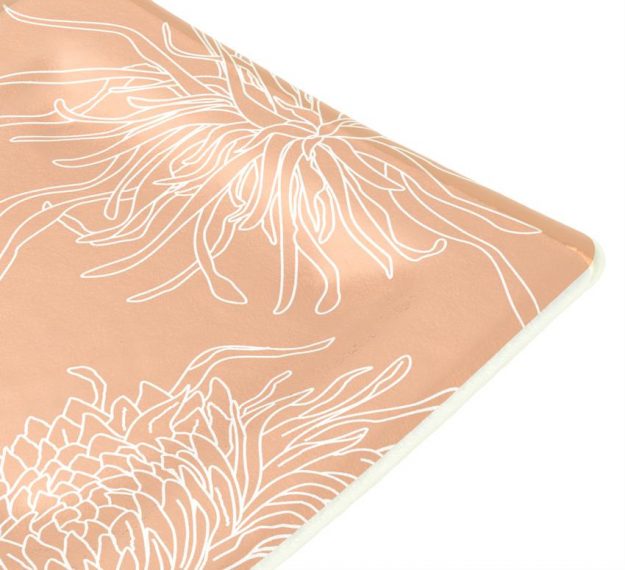 Rose Coloured Square Side Plates Designed with Style by Anna Vasily - Detail View