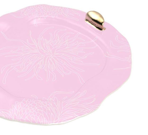 Pink Serving Tray - A Decorative Tray With Handles by AnnaVasily - Detail View
