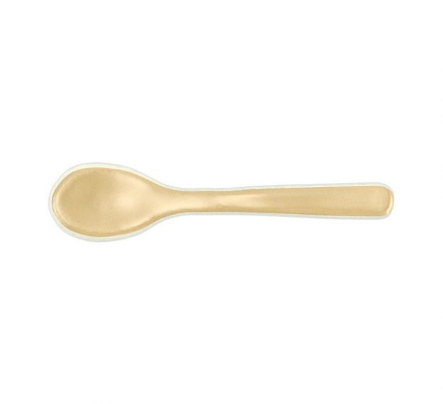 Cream-Coloured Small Glass Tea Spoon Designed by Anna Vasily - Top View