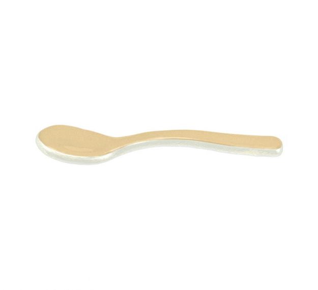 Cream-Coloured Small Glass Tea Spoon Designed by Anna Vasily - 3/4 View