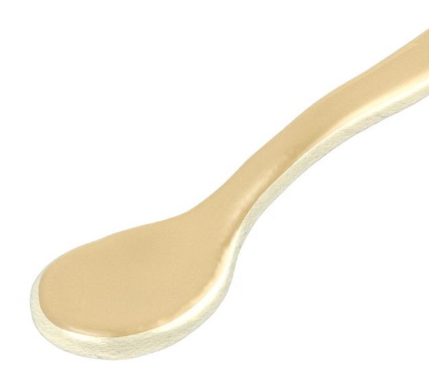 Cream-Coloured Small Glass Tea Spoon Designed by Anna Vasily - Detail View