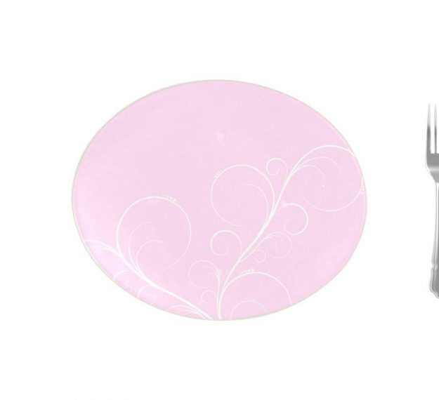Floral Pink Dessert Plates With an Organic Wavy Form by Anna Vasily - Measure View